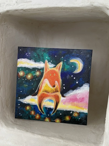 Интерьерная картина Лиса на облаке 20*20см